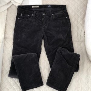 Sz 27 AG micro-corduroy Stilt. Charcoal skinnies.